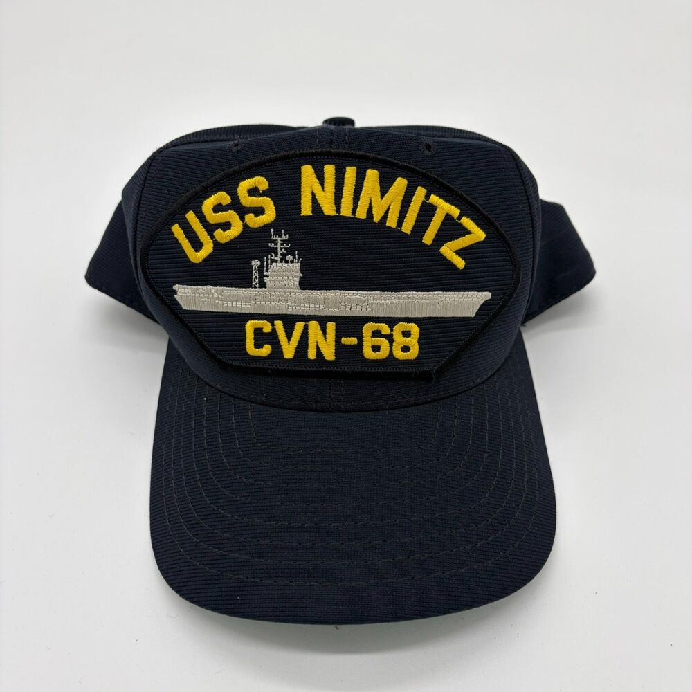 Vintage USS Nimitz CVN-68 US Navy Snapback Hat Aircraft Carrier Patch Cap